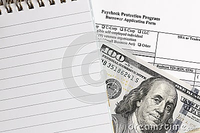 Paycheck protection program. borrower application form Stock Photo