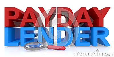 Payday lender word on white Stock Photo