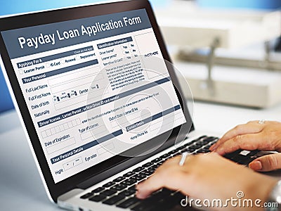 Payday Loan Application Form Salary Debt Concept Stock Photo