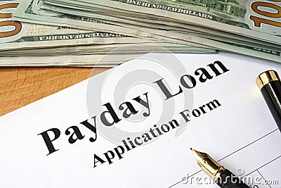 Payday loan form. Stock Photo