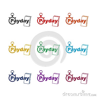 Payday Logo icon isolated on white background. Set icons colorful Vector Illustration