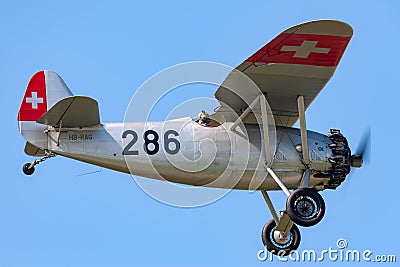Vintage Dewoitine D.26 aircraft HB-RAG Editorial Stock Photo