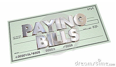 Paying Bills Check Money Send Payment Words Stock Photo