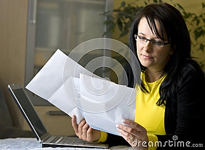 Paying bills online Stock Photo