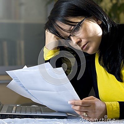 Paying bills online Stock Photo