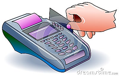 Paying using credit card Vector Illustration