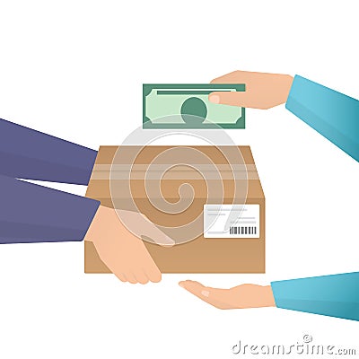 Payment by cash Vector Illustration