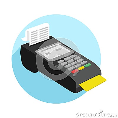 Payment by credit card using POS terminal Icon. Vector Illustration Vector Illustration