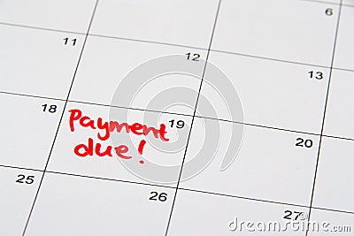 Payment Due Stock Photo