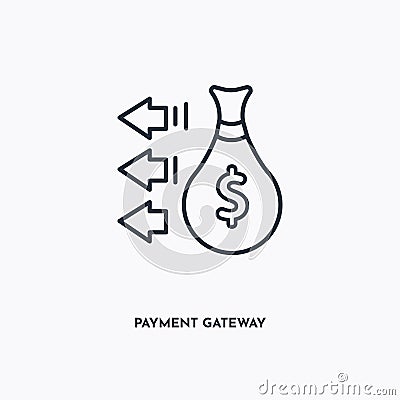 Payment Gateway outline icon. Simple linear element illustration. Isolated line Payment Gateway icon on white background. Thin Vector Illustration