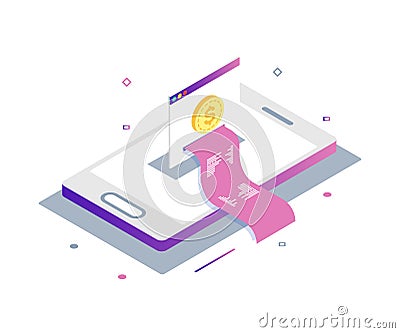 Payment by means of the payments Vector Illustration