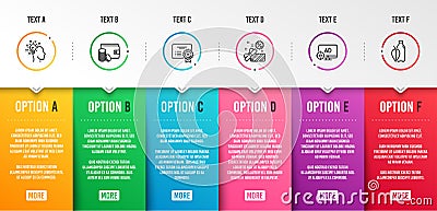 Payment method, Reject certificate and Sale icons set. Idea, Seo adblock and Water bottle signs. Vector Vector Illustration