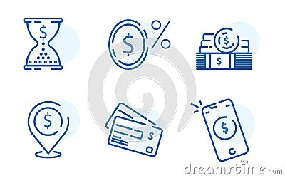 Payment methods, financial items set, zero percent commission fe Stock Photo