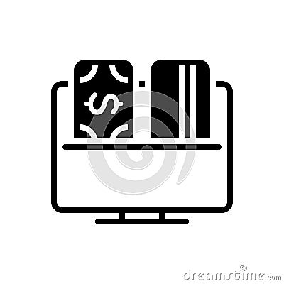 Black solid icon for Payment Options, account and buying Stock Photo