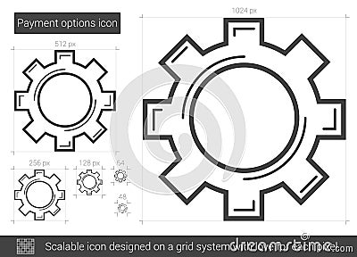 Payment options line icon. Vector Illustration