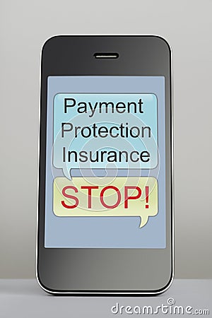 Payment Protection Insurance claim spam text message Stock Photo