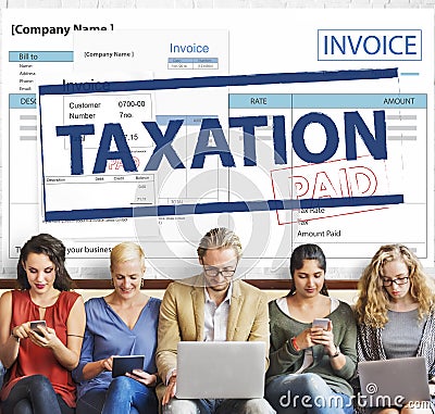 Payment Received Taxation Tax Time Concept Stock Photo