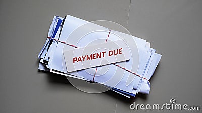 Payment words written, Pile of mails Stock Photo