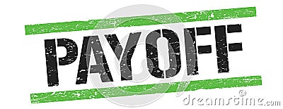 PAYOFF text on black green vintage lines stamp Stock Photo