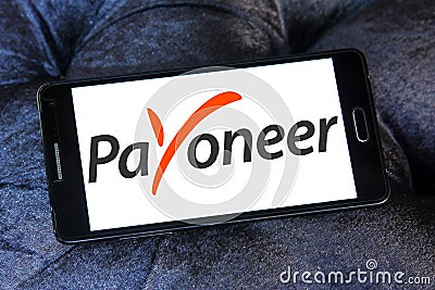 Payoneer electronic bank logo Editorial Stock Photo