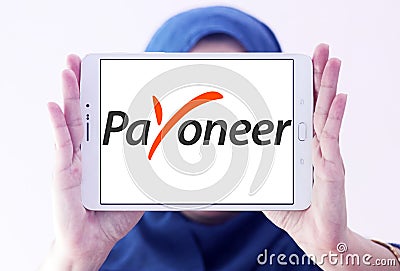 Payoneer electronic bank logo Editorial Stock Photo