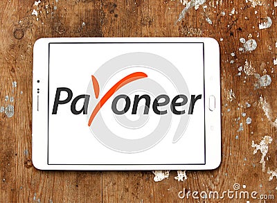 Payoneer electronic bank logo Editorial Stock Photo