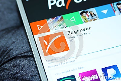 Payoneer mobile app Editorial Stock Photo