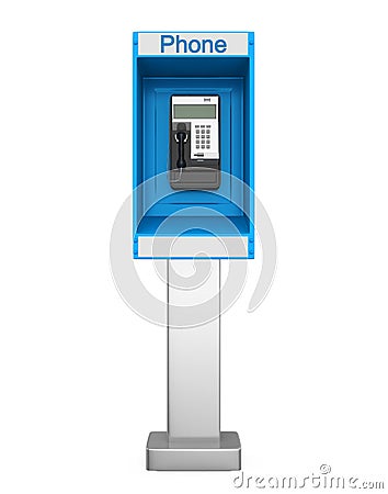 Payphone Booth Isolated Stock Photo