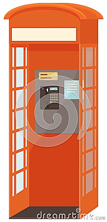 Payphone icon in flat style isolated on white background. Park symbol red opened street phone Vector Illustration