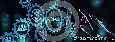 Payroll Business finance concept on virtual screen. Stock Photo