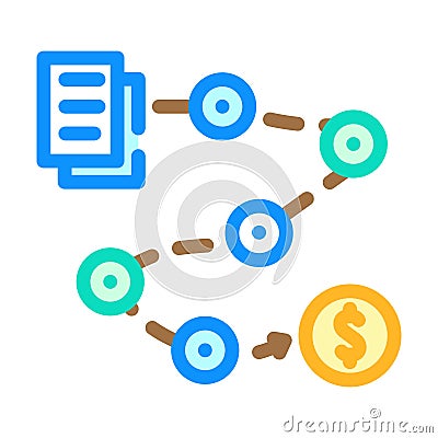 payroll processing color icon vector illustration Vector Illustration