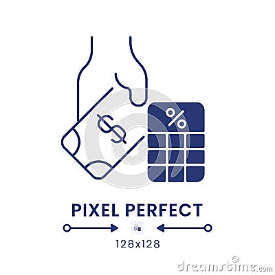 Payroll tax black solid desktop icon Vector Illustration