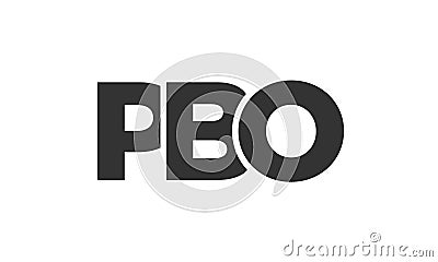 PBO logo design template with strong and modern bold text. Initial based vector logotype featuring simple and minimal typography. Vector Illustration