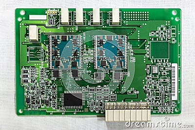 PBX PCB, Motherboard for Telephone Stock Photo