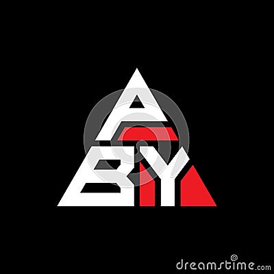 PBY triangle letter logo design with triangle shape. PBY triangle logo design monogram. PBY triangle vector logo template with red Vector Illustration