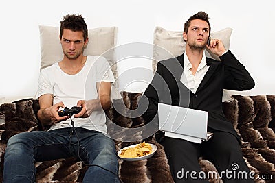 PC Gamer or Businessman? Stock Photo