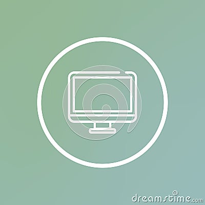 PC Icon in trendy flat style isolated on greenbackground. Computer symbol for your web site design, logo, app, UI Vector Illustration