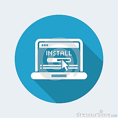 Pc install icon Vector Illustration