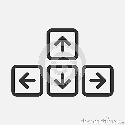 PC keyboard arrow keys linear vector icon Vector Illustration
