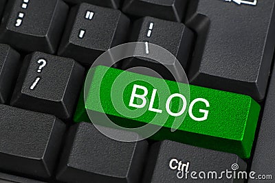 PC keyboard with blog key Stock Photo