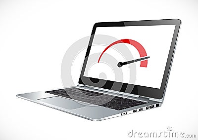 PC network speed up - accelerate your laptop - software repair tools Vector Illustration