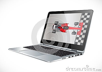 PC network speed up - accelerate your laptop - software repair tools Vector Illustration