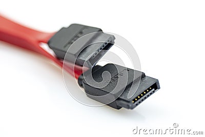 PC SATA hard disk drive cable with connectors. Stock Photo