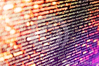 PC software creation business. Closeup developing programming and coding technologies. Abstract software developer programming Stock Photo