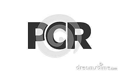 PCR logo design template with strong and modern bold text. Initial based vector logotype featuring simple and minimal typography. Vector Illustration