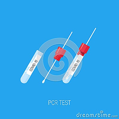 PCR test, vector icons in flat style Vector Illustration