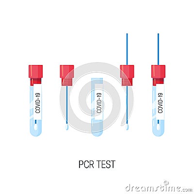 PCR test, vector icons in flat style Vector Illustration