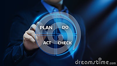 PDCA Plan Do Check Act Business Action Strategy Goal Success concept Stock Photo