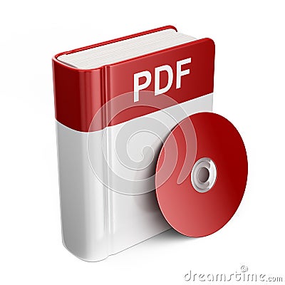 PDF book download file. 3D Icon Stock Photo