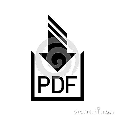 PDF document download icon flat vector illustration design Vector Illustration